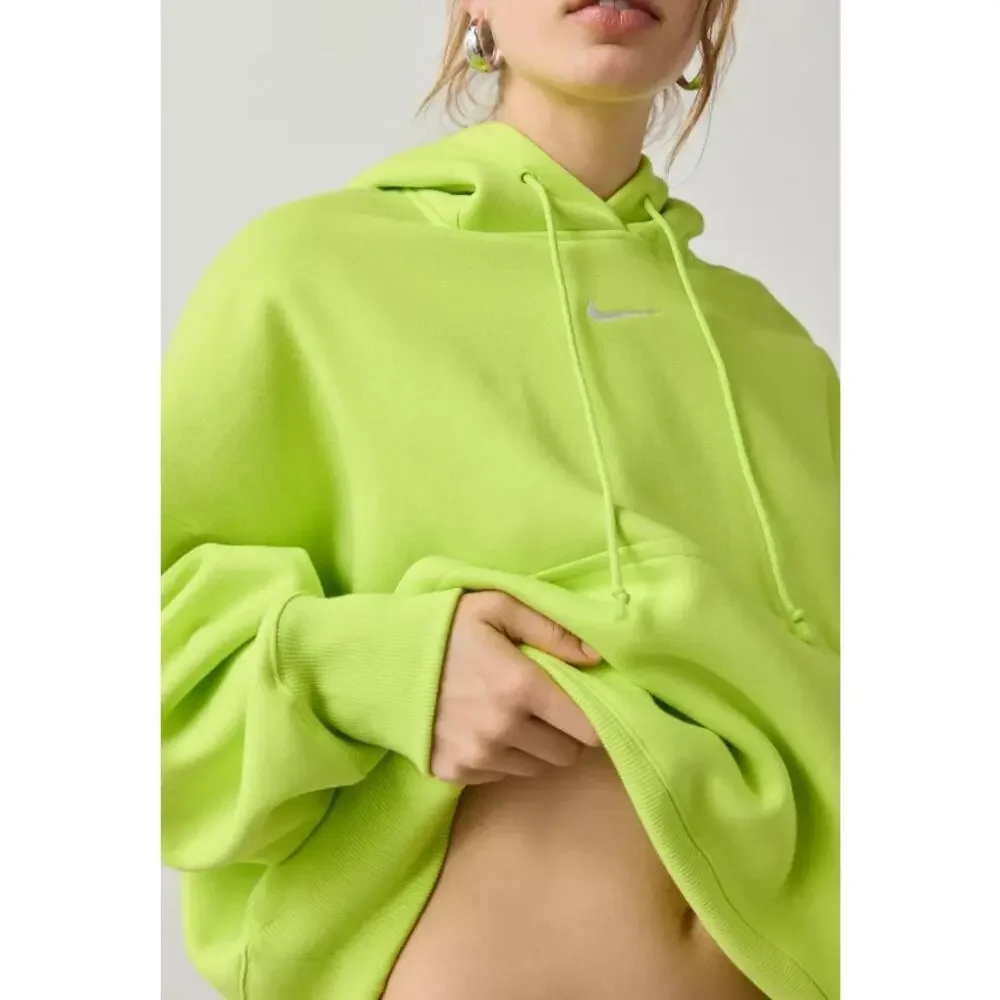 Nike Phoenix Fleece Over-Oversized Hoodie Sweatshirt Cyber Neon Green  Wmn Small